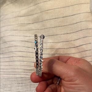 Sparkling Silver Hoop Earrings